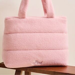 Pink Fleece Tote Bag